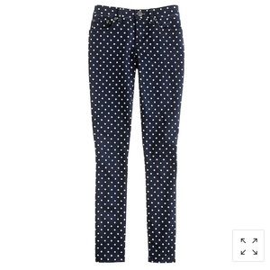 🦋SALE🦋 NWOT J. Crew Toothpick Polka Dot Jeans